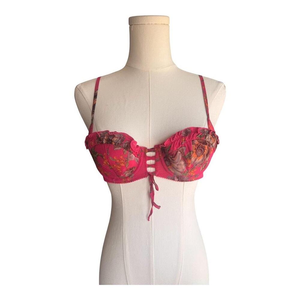 Silk spoylt pink floral balconette